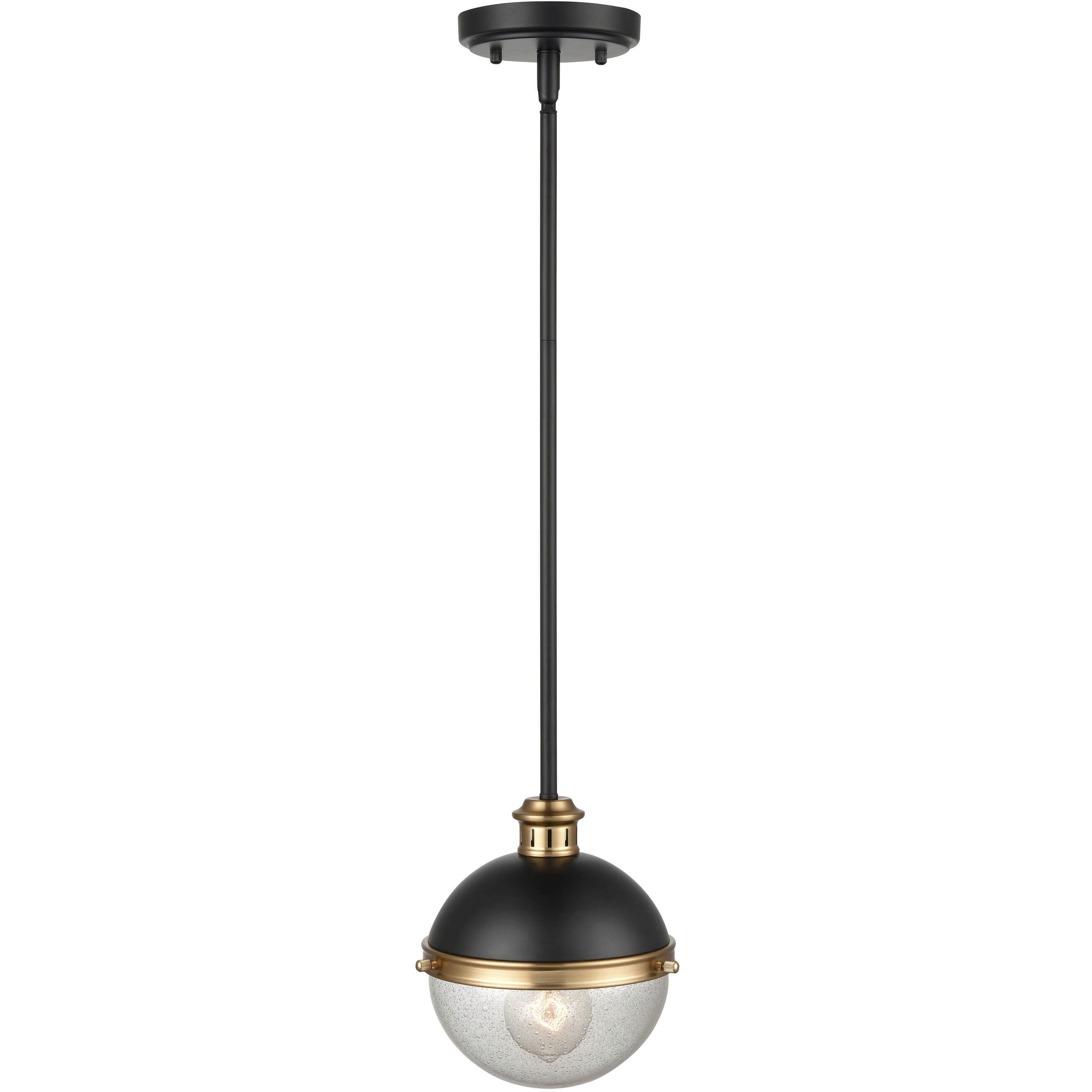 Ellmira 1 Light 6.75 inch Matte Black/ Aged Brass Indoor Pendant Ceiling Light